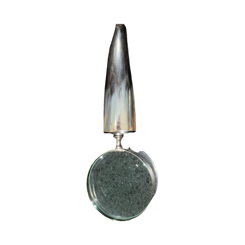 5N6/Vintage Magnifying Glass with‎ Polished Black Horn Handle 13" Long 5" Wide